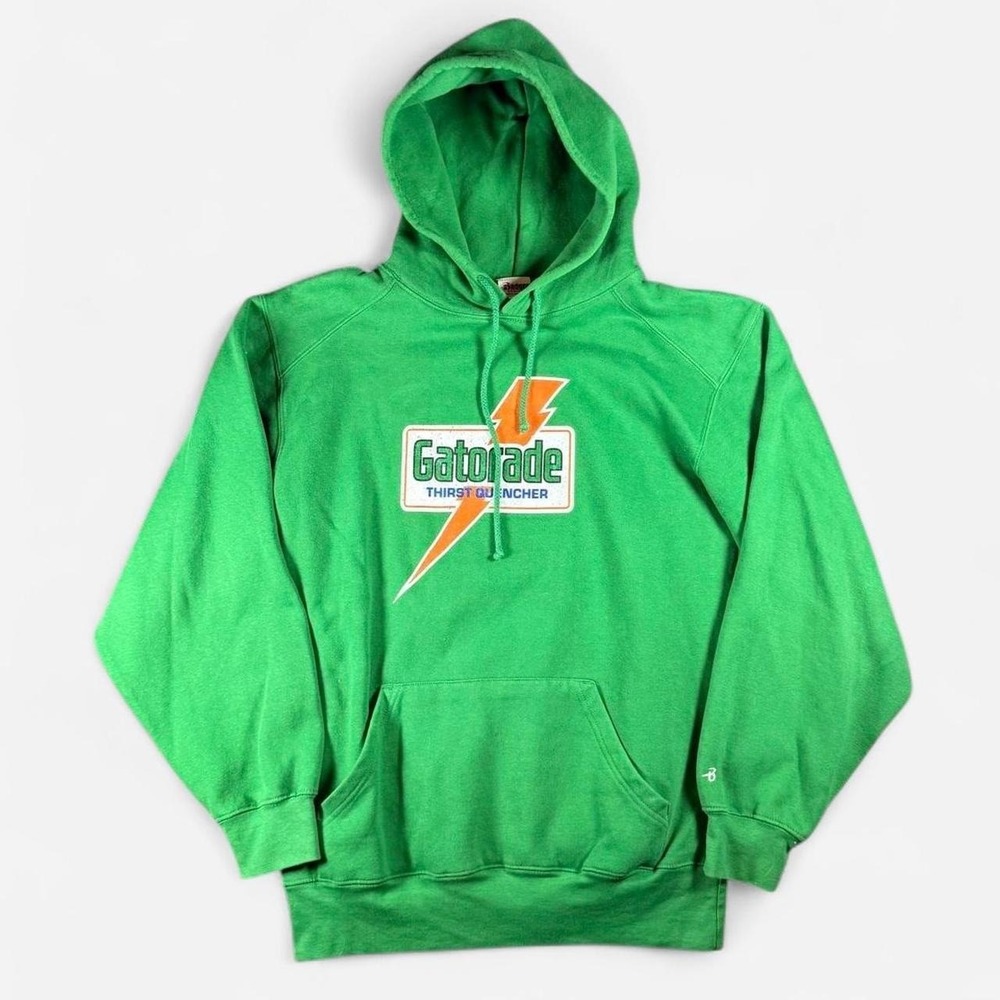 Vintage Badger Sport Gatorade Thirst Quencher Green Hoodie Old Logo Size M